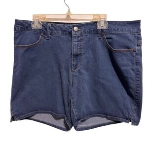 Faded Glory Womens Denim Bermuda Shorts Size 20W PocketsCotton Polyester Spandex
